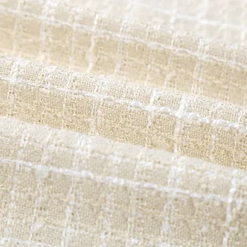 50x145cm Khaki Lattice Tweed Fabric For Woman Coat Dress Telas Por Metro Tissus Au MÈTre Ткань Для Шитья Одежды DIY Cloth Sewing